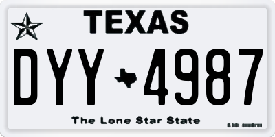 TX license plate DYY4987