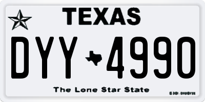 TX license plate DYY4990