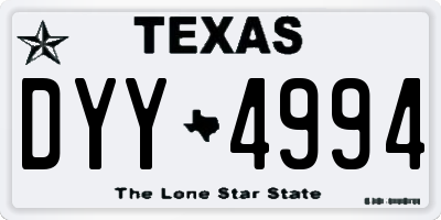 TX license plate DYY4994