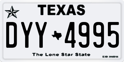 TX license plate DYY4995