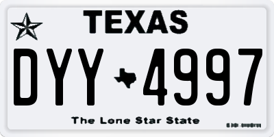 TX license plate DYY4997