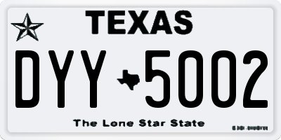 TX license plate DYY5002