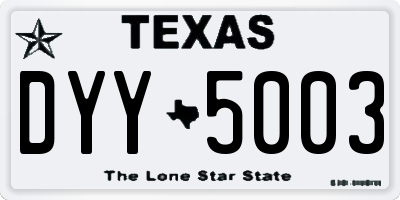 TX license plate DYY5003