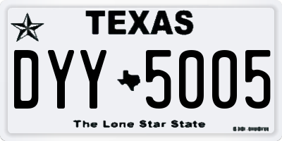TX license plate DYY5005