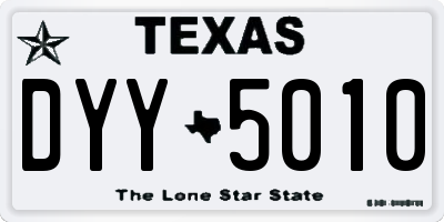 TX license plate DYY5010