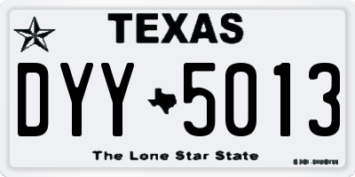 TX license plate DYY5013