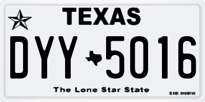 TX license plate DYY5016