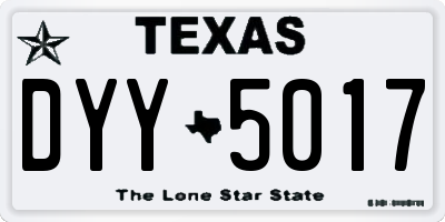 TX license plate DYY5017