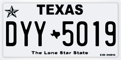 TX license plate DYY5019