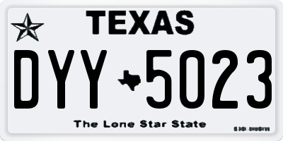 TX license plate DYY5023