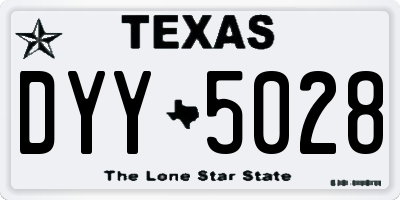 TX license plate DYY5028