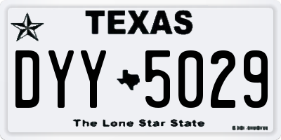 TX license plate DYY5029