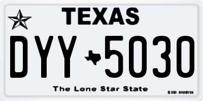 TX license plate DYY5030