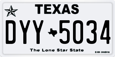 TX license plate DYY5034