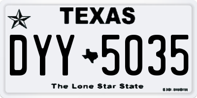 TX license plate DYY5035