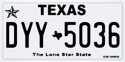 TX license plate DYY5036