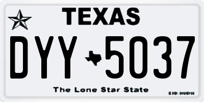 TX license plate DYY5037