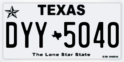 TX license plate DYY5040