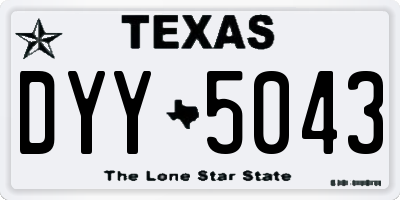 TX license plate DYY5043