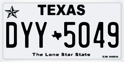 TX license plate DYY5049