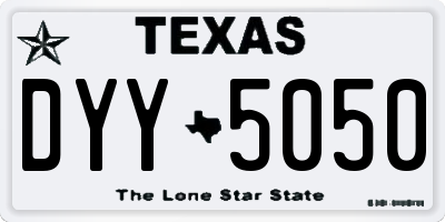 TX license plate DYY5050