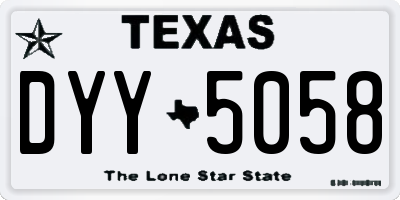 TX license plate DYY5058