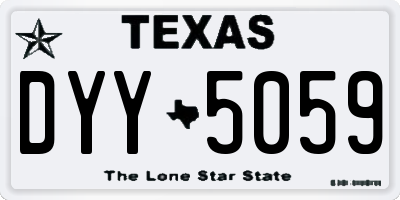 TX license plate DYY5059