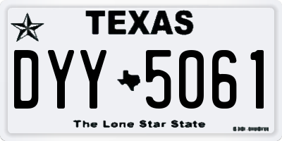 TX license plate DYY5061