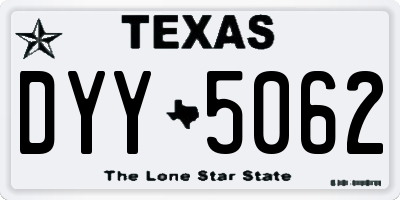 TX license plate DYY5062