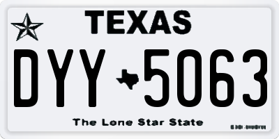 TX license plate DYY5063
