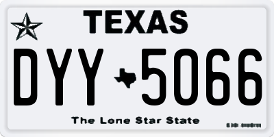 TX license plate DYY5066