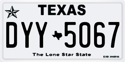TX license plate DYY5067