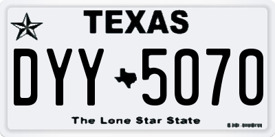 TX license plate DYY5070