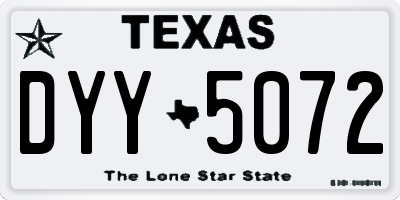 TX license plate DYY5072