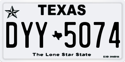 TX license plate DYY5074