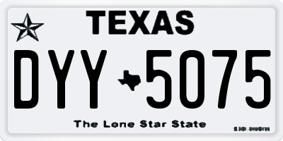 TX license plate DYY5075
