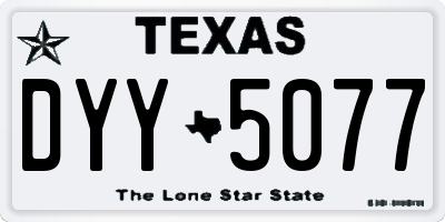 TX license plate DYY5077