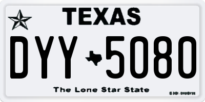 TX license plate DYY5080