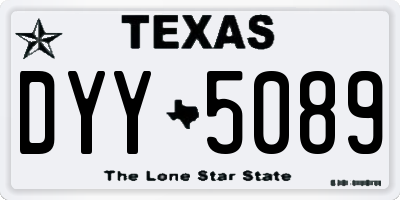 TX license plate DYY5089