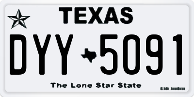 TX license plate DYY5091