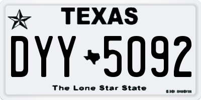 TX license plate DYY5092