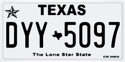 TX license plate DYY5097