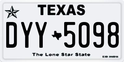 TX license plate DYY5098