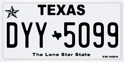 TX license plate DYY5099