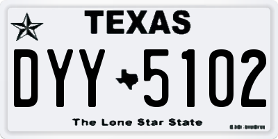 TX license plate DYY5102