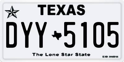 TX license plate DYY5105