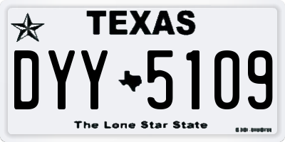 TX license plate DYY5109
