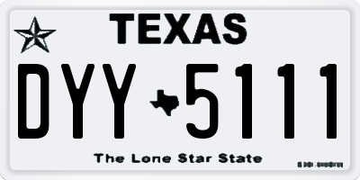 TX license plate DYY5111