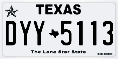 TX license plate DYY5113