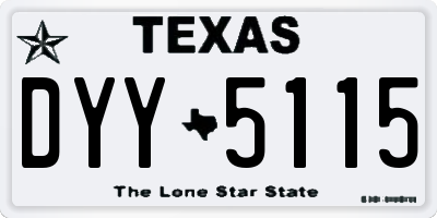 TX license plate DYY5115